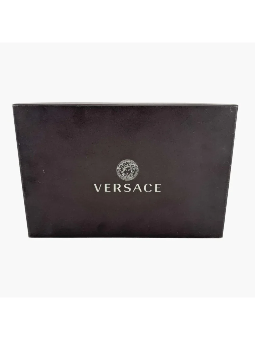 Versace Medusa Slingback Pumps Size 37 US 7 Black Patent Leather Block Heel